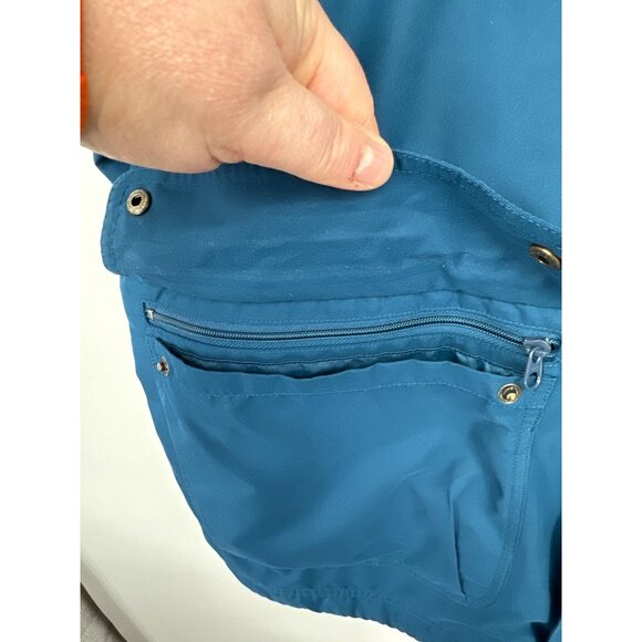 Vintage L.L. Bean Men's Teal Full Zip and Snap Close Hidden Hood Jacket Tall L - Picture 5 of 16